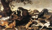 SNYDERS, Frans Wild Boar Hunt  t oil painting on canvas